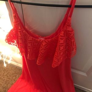💛4/20 sale if you bundle Bright orange unique dress with flouncy bodice